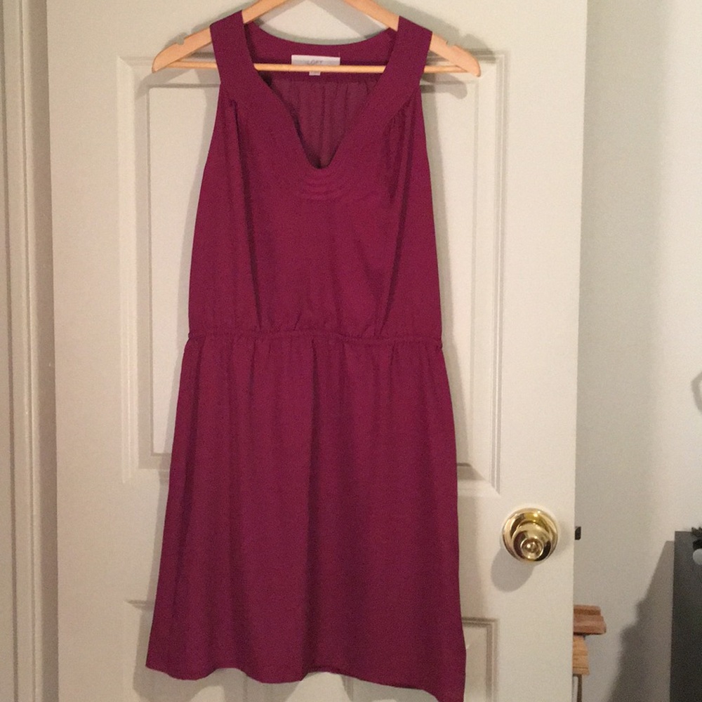 LOFT burgundy sleeveless dress - Sz 6